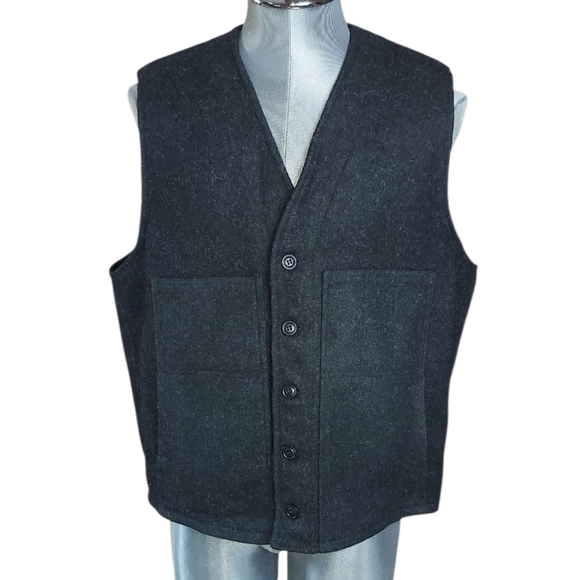 NWOT Filson | Mackinaw | Virgin Wool | Button Up | Vest | Charcoal | Outdoors - Picture 15 of 16